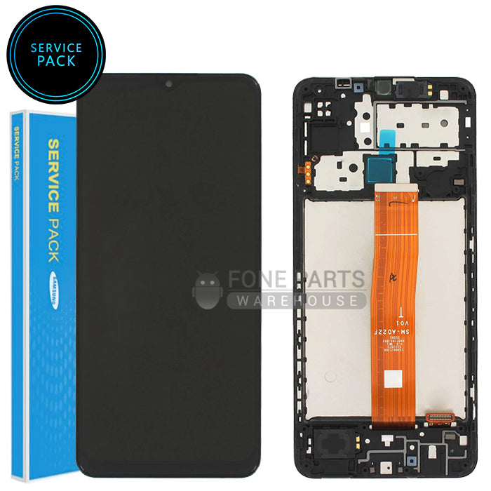 For Galaxy M12 (SM-M127) LCD Screen With Touch Digitizer Assembly and Frame (Genuine Service Pack)