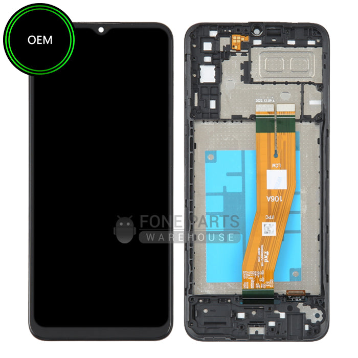 For A04e (SM-A042) LCD Screen With Touch Digitizer Assembly and Frame (OEM)