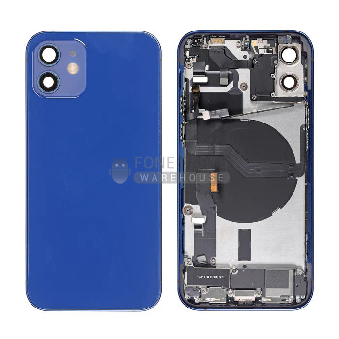 For IPhone 12 Genuine Housing With Parts in [Blue] (Grade A Condition Taken From 14 Days Used Phone)