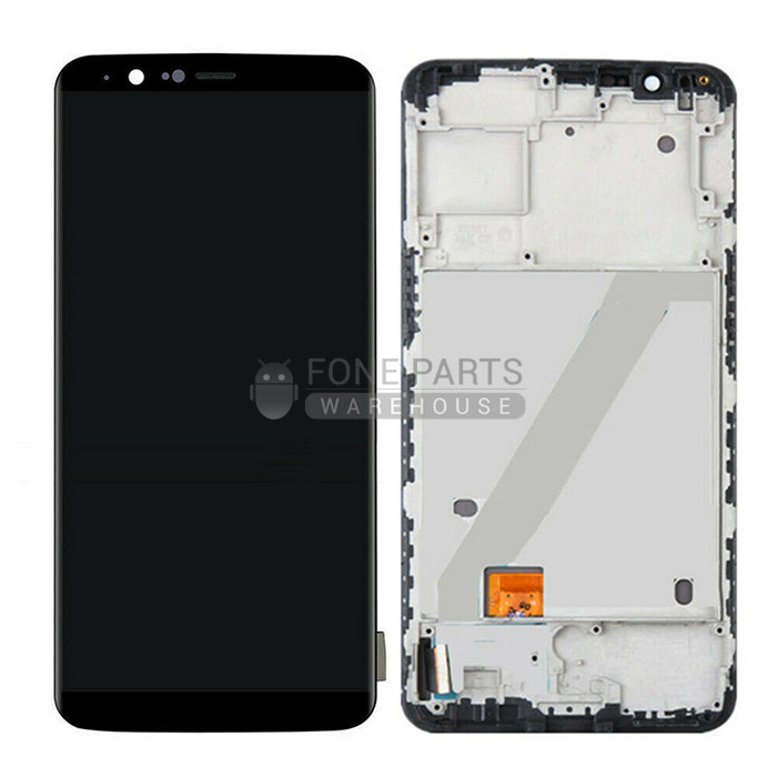 For Oneplus 5T Lcd Screen with Touch Digitizer [Black] [AMOLED - WITH FRAME ]