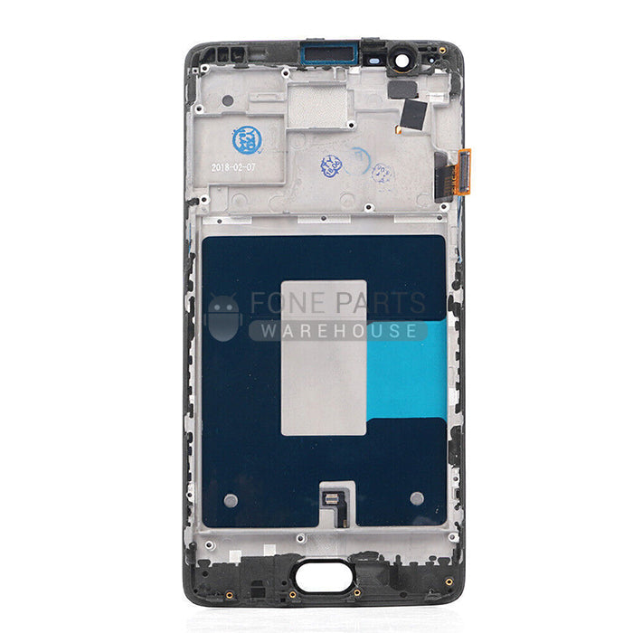 For Oneplus 3 Lcd with Digitizer [White] [AMOLED - With frame ]