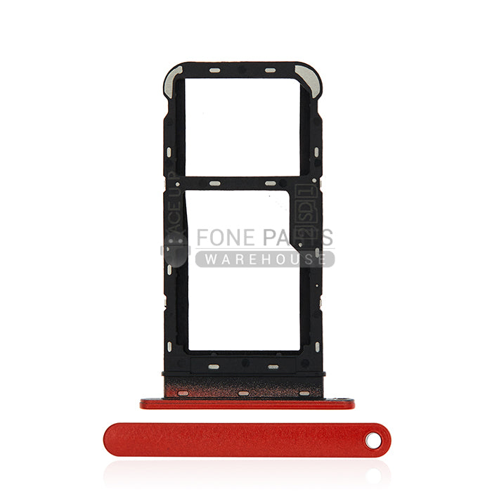 For Motorola E7 Power Replacement Sim Card Slot Tray [Coral Red]