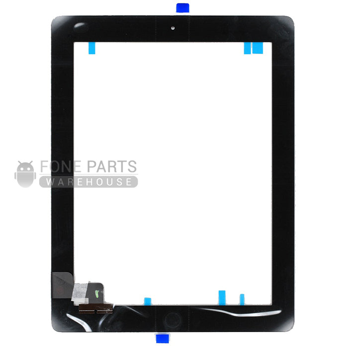 For iPad 2 Touch Digitizer Glass with Home Button and Adhesive in [Black][Original]