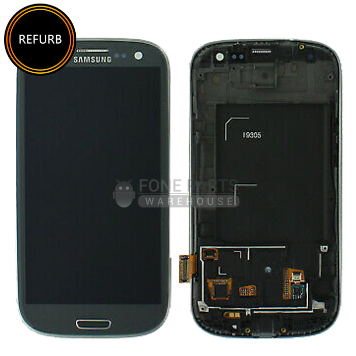 For Galaxy S3 Mini Replacement LCD Screen With Touch Digitizer Assembly and Frame (Refurbish-Original) [Titanium Grey]