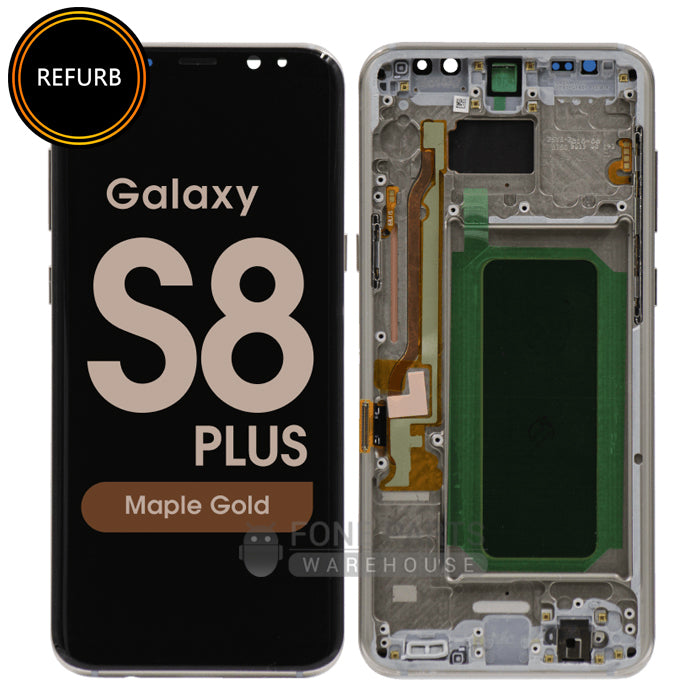 For Galaxy S8 Plus (G955) LCD Screen Digitizer Assembly Original Refurbish with Frame [Gold]