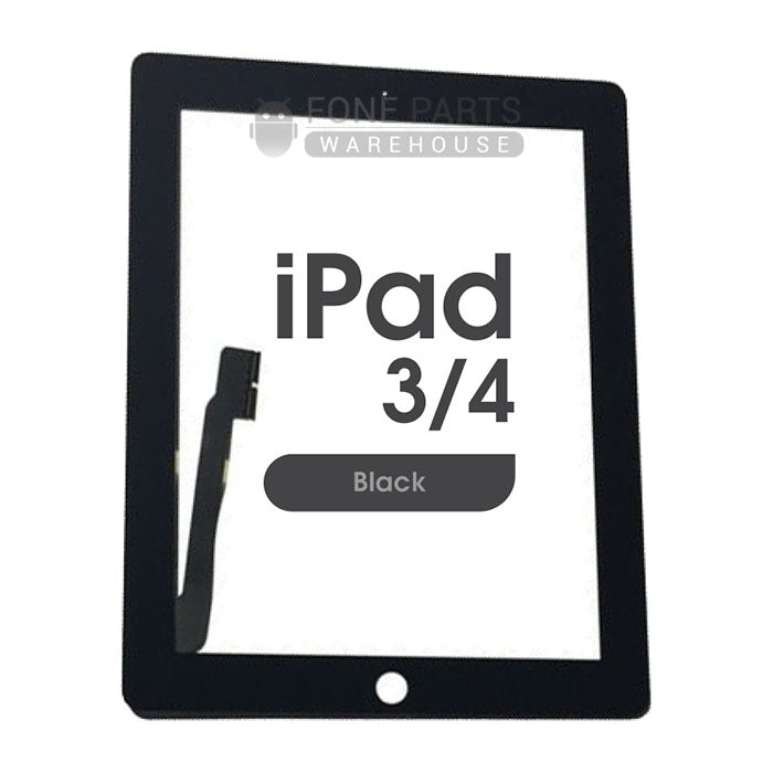 For iPad 3 Replacement Touch Digitizer Glass with Home Button and Adhesive [Black] (AAA Aftermarket)]