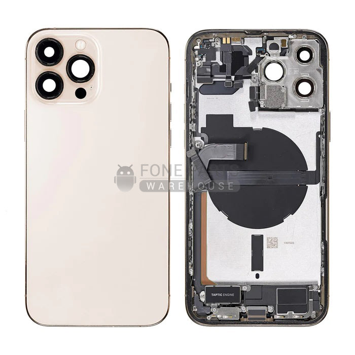 For IPhone 13 Pro Max Genuine Housing With Parts in [Gold] (Grade A Condition Taken From 14 Days Used Phone)