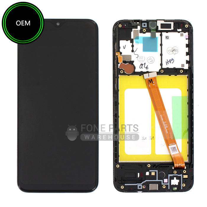 For Galaxy A20E (A202) Replacement LCD Screen Digitizer Assembly With Frame [OEM] [Black]