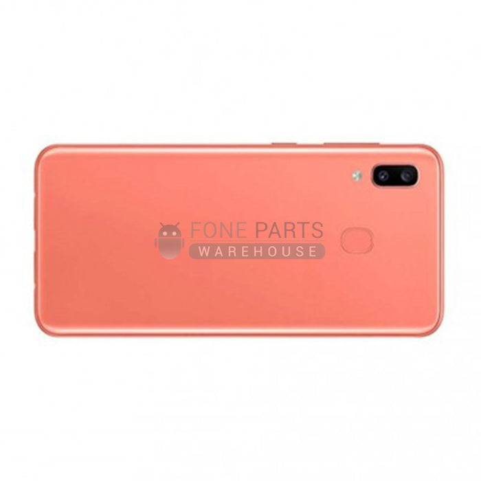 For Galaxy A20 (A205) Replacement Battery Back Cover [Coral Orange]