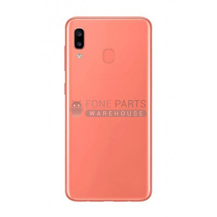 For Galaxy A20 (A205) Replacement Battery Back Cover [Coral Orange]