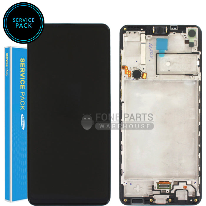 Galaxy A21s (A217) LCD Screen With Touch Digitizer Assembly and Frame (Genuine Service Pack)