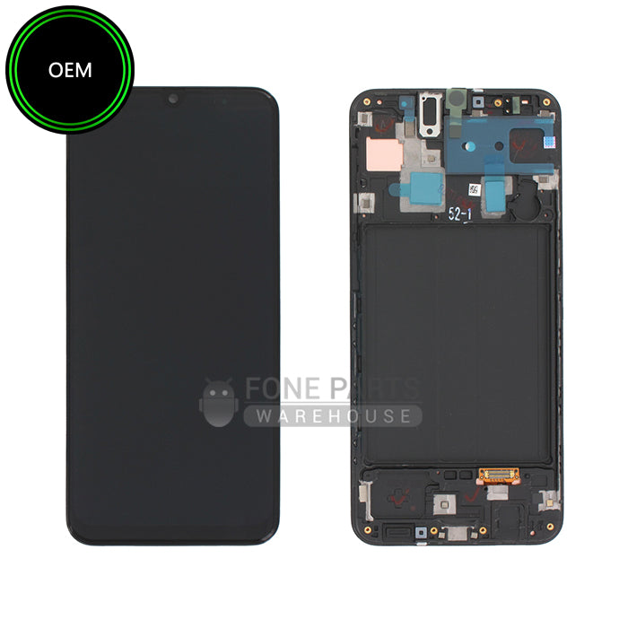 For Galaxy A30 (A305) LCD Screen With Touch Digitizer and Frame Assembly [OEM] [Black]