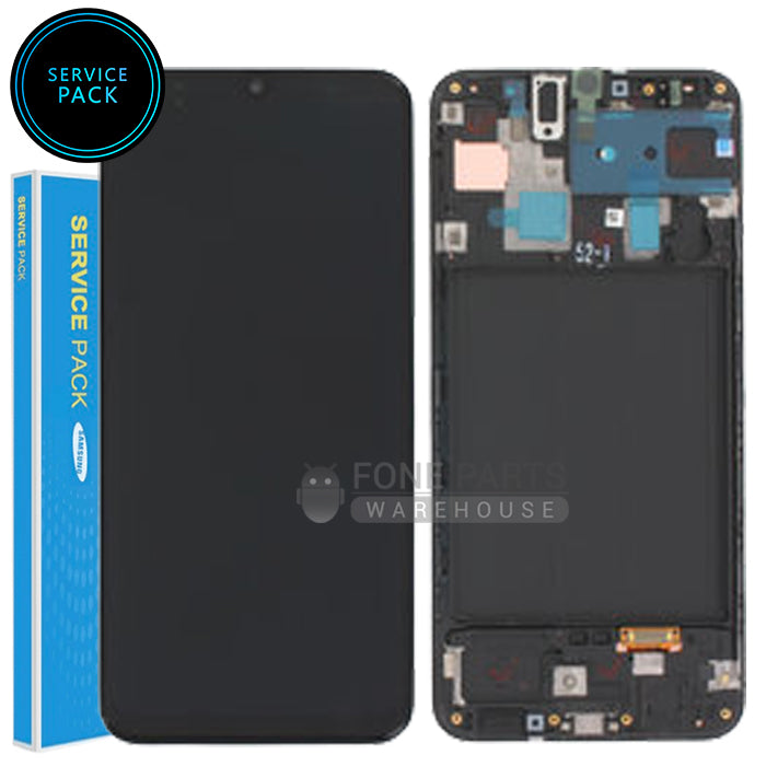 For Galaxy A30 (A305) LCD Screen With Touch Digitizer and Frame Assembly (Service Pack) [Black]