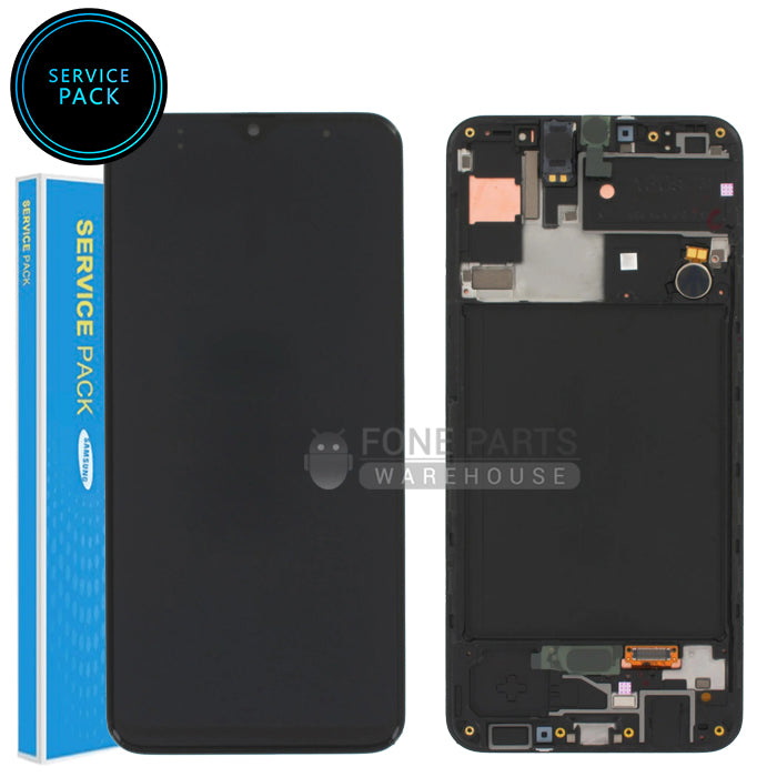 For Galaxy A30s (SM-A307) LCD Screen With Touch Digitizer and Frame (Genuine Service Pack) [Black]