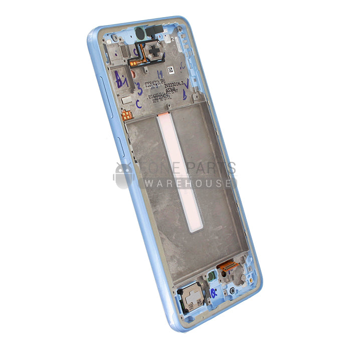 For Galaxy A33-5G (A336) LCD Screen With Touch Digitizer Assembly and Frame [Blue] (Genuine Service Pack)