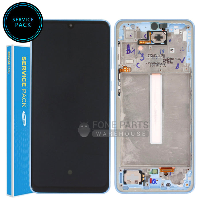 For Galaxy A33-5G (A336) LCD Screen With Touch Digitizer Assembly and Frame [Blue] (Genuine Service Pack)