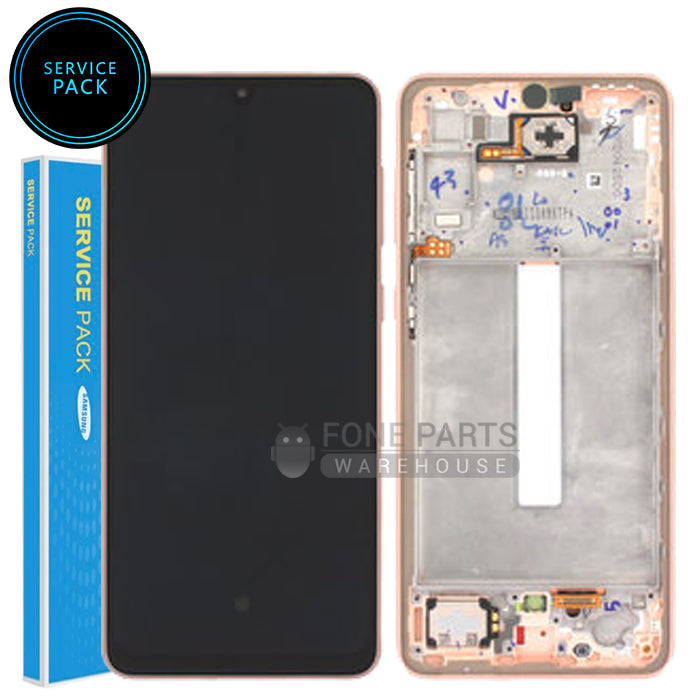 For Galaxy A33-5G (A336) LCD Screen With Touch Digitizer Assembly and Frame [Gold / Peach] (Genuine Service Pack)