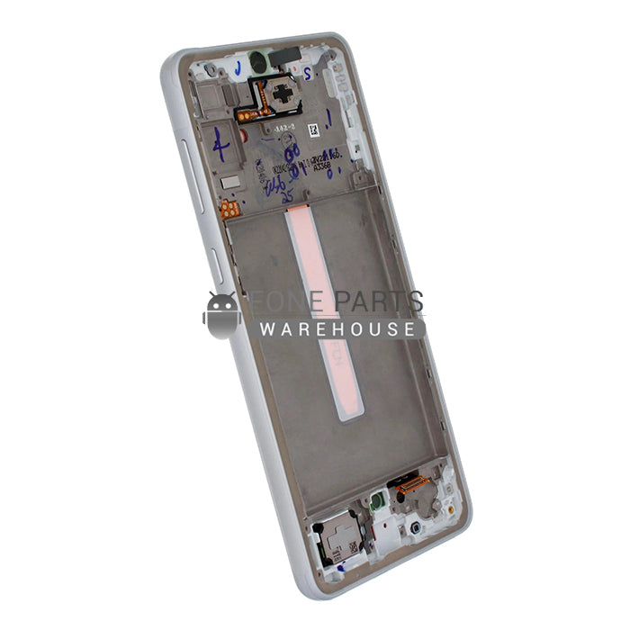 For Galaxy A33-5G (A336) LCD Screen With Touch Digitizer Assembly and Frame [White] (Genuine Service Pack)