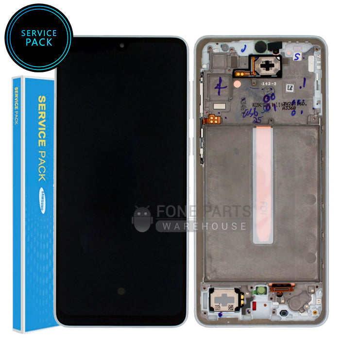 For Galaxy A33-5G (A336) LCD Screen With Touch Digitizer Assembly and Frame [White] (Genuine Service Pack)