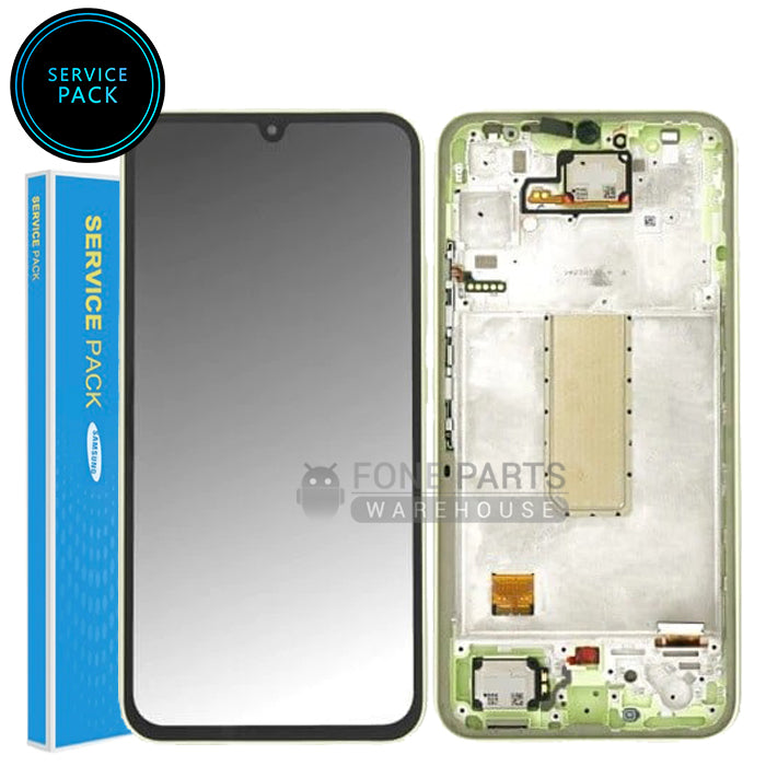 For Galaxy A34 5G (SM-A346) LCD Screen With Touch Digitizer Assembly and Frame (Genuine Service Pack) [Green]