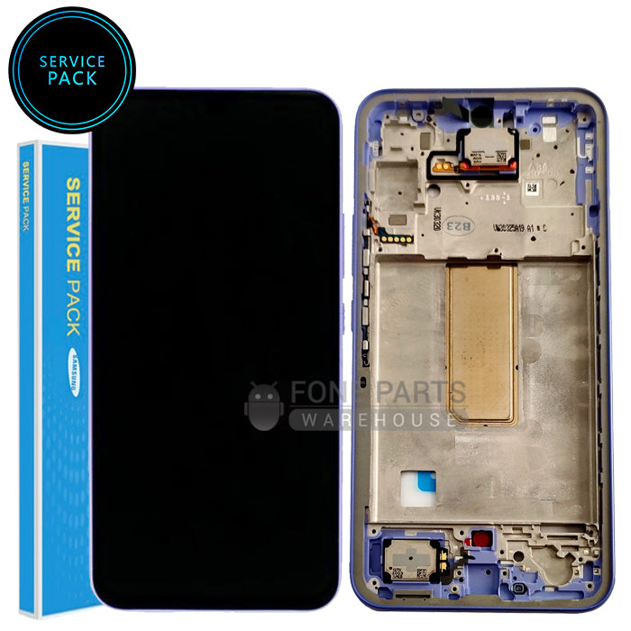 For Galaxy A34 5G (SM-A346) LCD Screen With Touch Digitizer Assembly and Frame (Genuine Service Pack) [Violet]