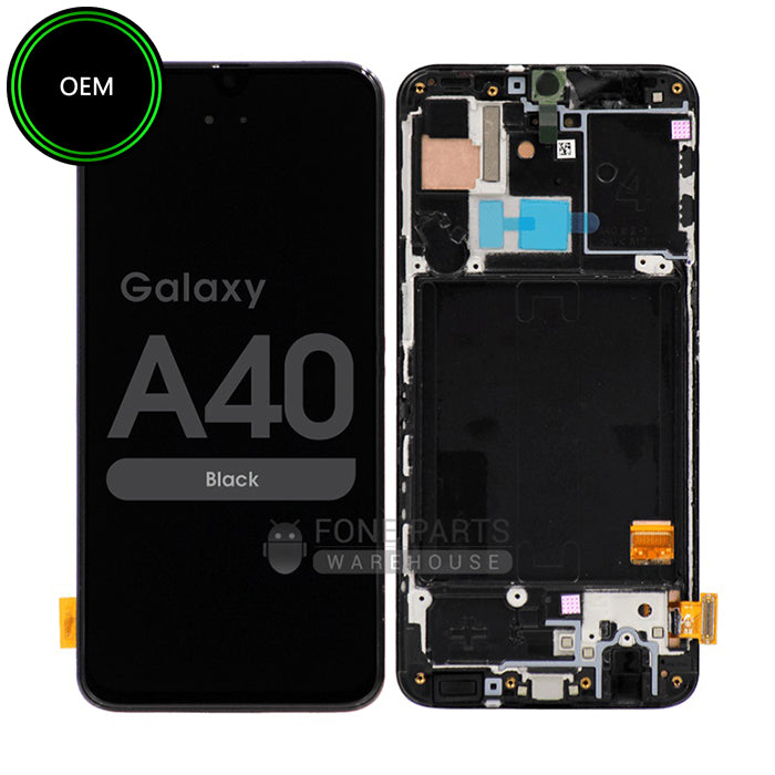 For Galaxy A40 (A-405) LCD Screen Digitizer With Frame [OEM] [Black]