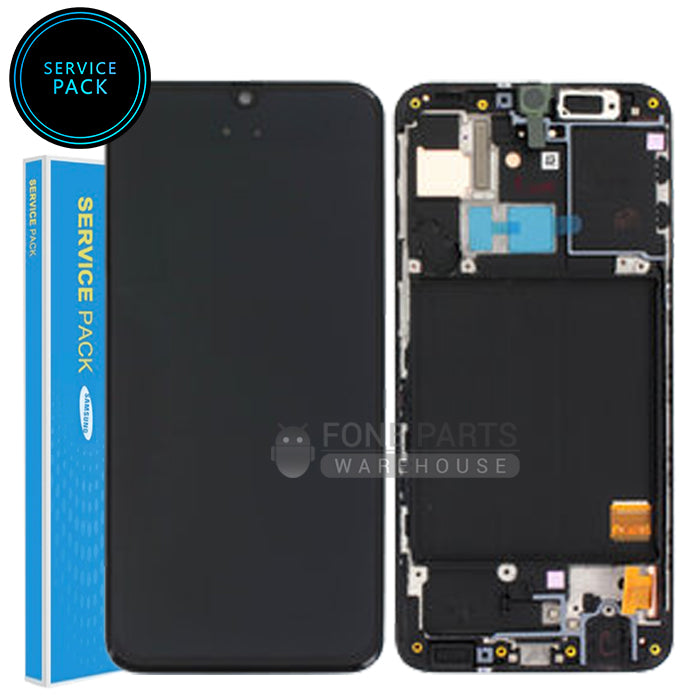 For Galaxy A40 (SM-A405) LCD Screen Touch Digitizer With Frame (Service Pack) [Black]