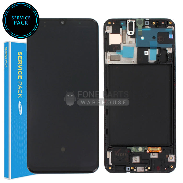 For Galaxy A50 (SM-A505) LCD Screen Touch Digitizer With Frame (Service Pack) [Black]