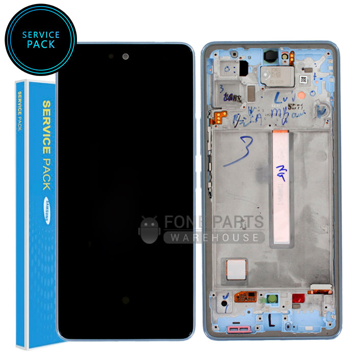 For Galaxy A53-5G (A536) LCD Screen With Touch Digitizer Assembly and Frame (Genuine Service Pack)[Blue]