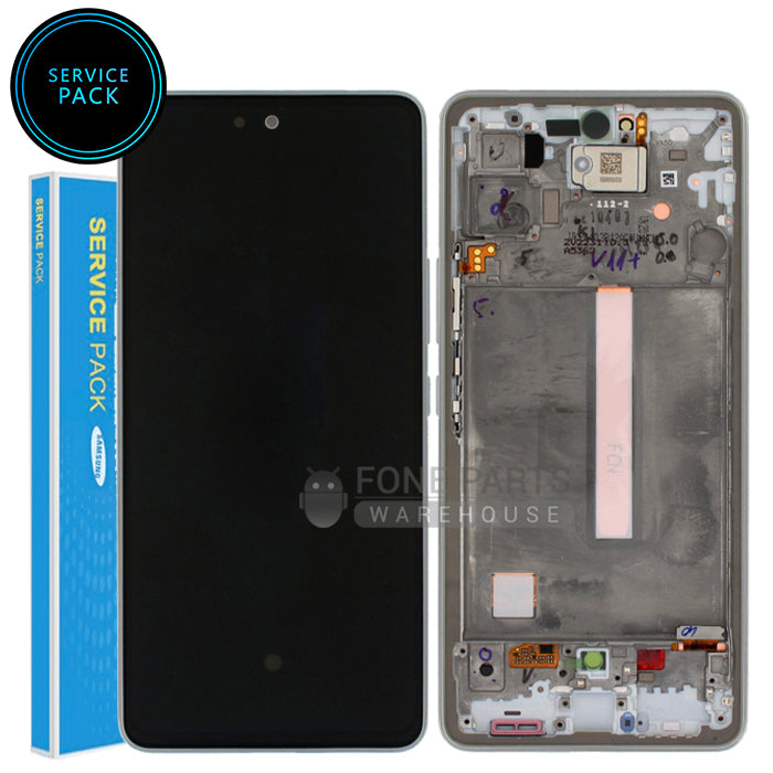 For Galaxy A53-5G (A536) LCD Screen With Touch Digitizer Assembly and Frame (Genuine Service Pack)[White]