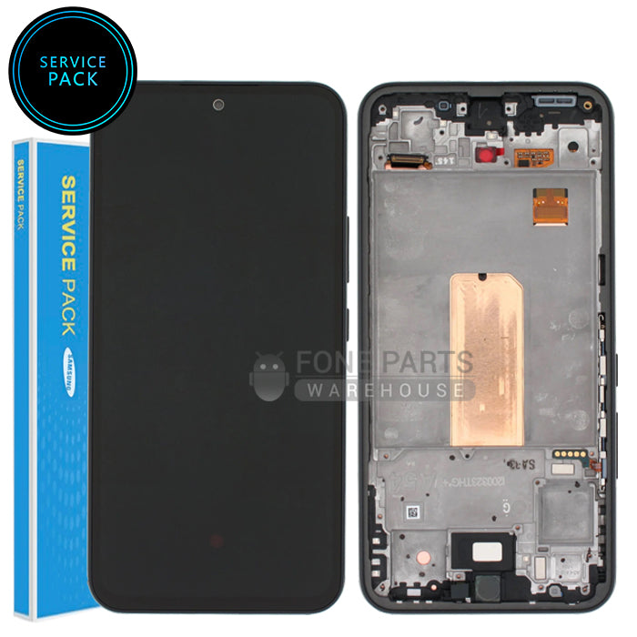 For Galaxy A54 5G (SM-A546) LCD Screen With Touch Digitizer Assembly and Frame (Genuine Service Pack) [Black]