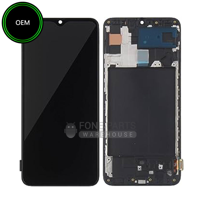 For Galaxy A70 (A-705) LCD Screen Digitizer Assembly With Frame [Small][OEM] [Black]