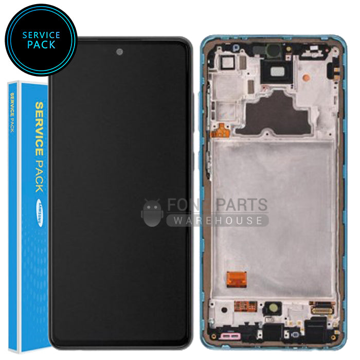 For Galaxy A72 (SM-A725) Replacement LCD Screen Digitizer Assembly With Frame [Service Pack] [Blue]