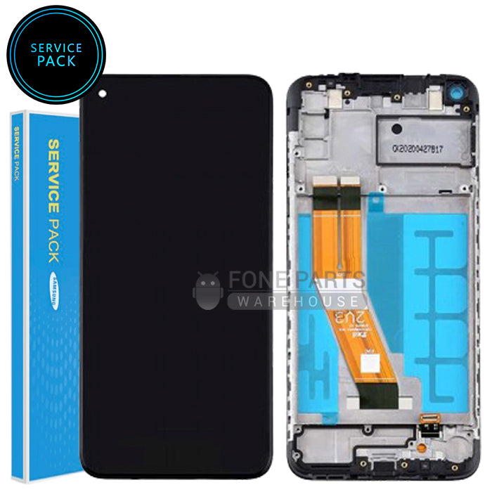 For Galaxy M01 Core (SM-M013) LCD Screen With Touch Digitizer Assembly and Frame (Genuine Service Pack)