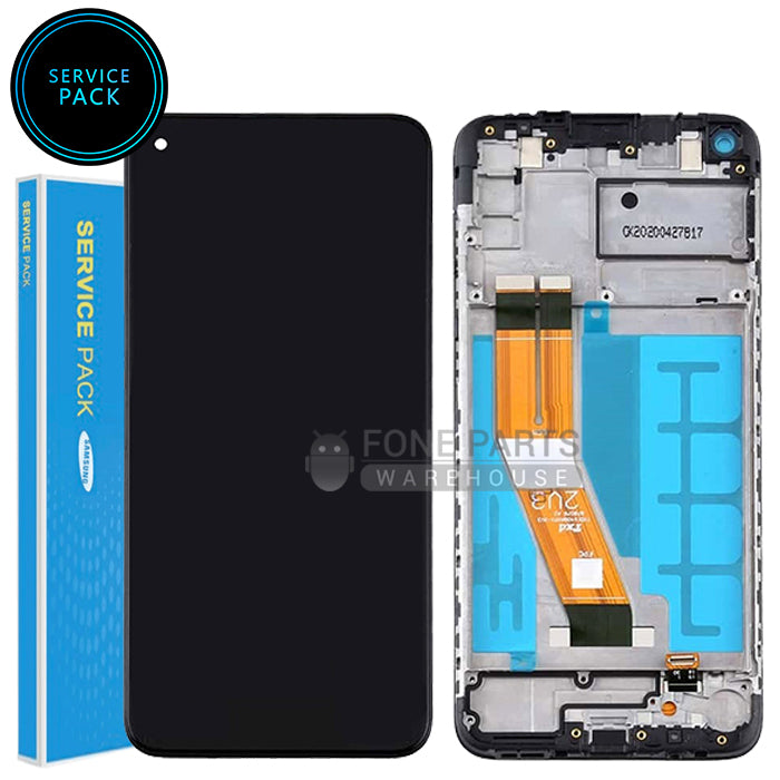 For Galaxy M01 (SM-M015) LCD Screen With Touch Digitizer Assembly and Frame (Genuine Service Pack)