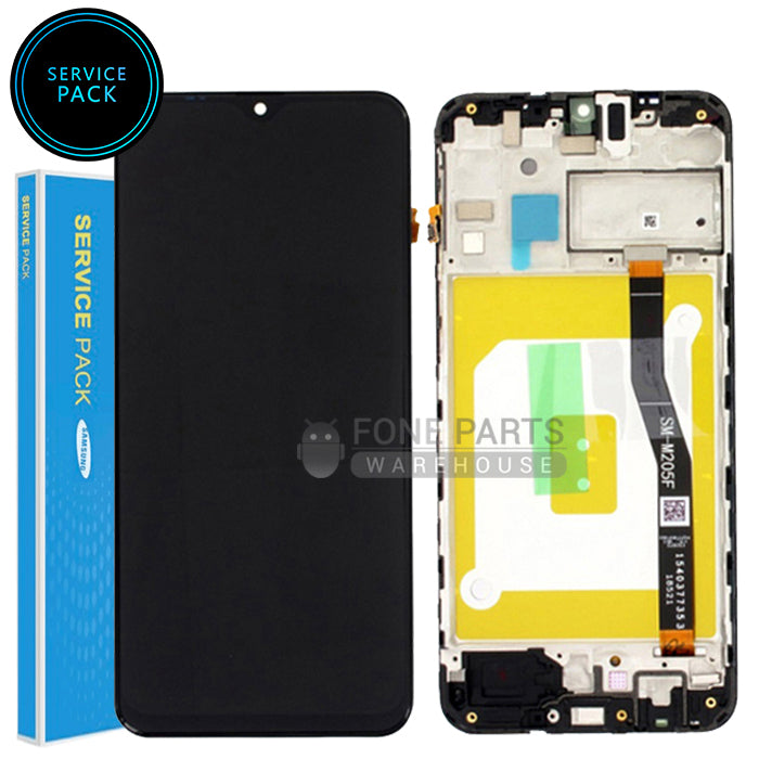 For Galaxy M20 (M205) LCD Screen With Touch Digitizer Assembly and Frame (Genuine Service Pack)