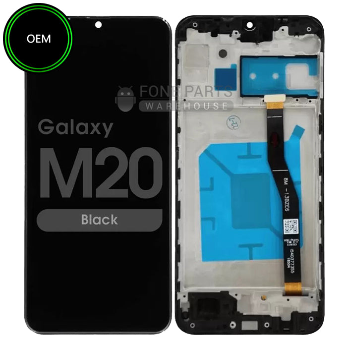 For Galaxy M20 (M205) LCD Screen With Touch Digitizer Assembly and Frame (OEM)