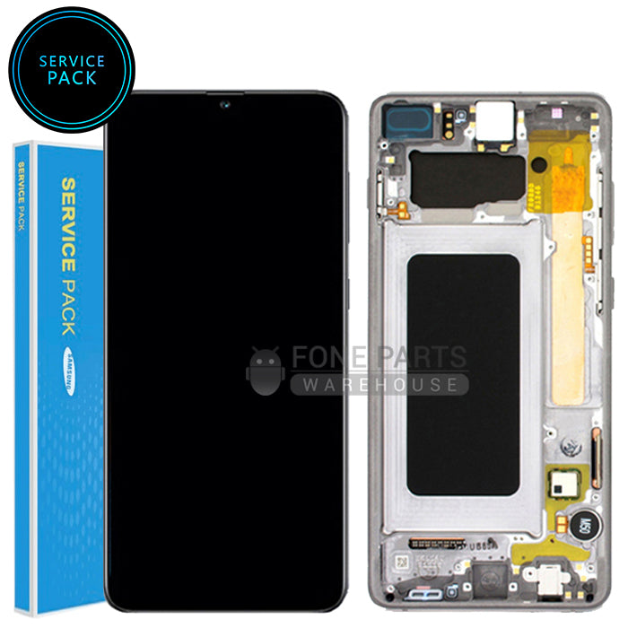 For Galaxy M21 (SM-M215) LCD Screen With Touch Digitizer Assembly and Frame (Genuine Service Pack)