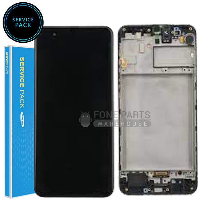 For Galaxy M21s (SM-F415) LCD Screen With Touch Digitizer Assembly and Frame (Genuine Service Pack)