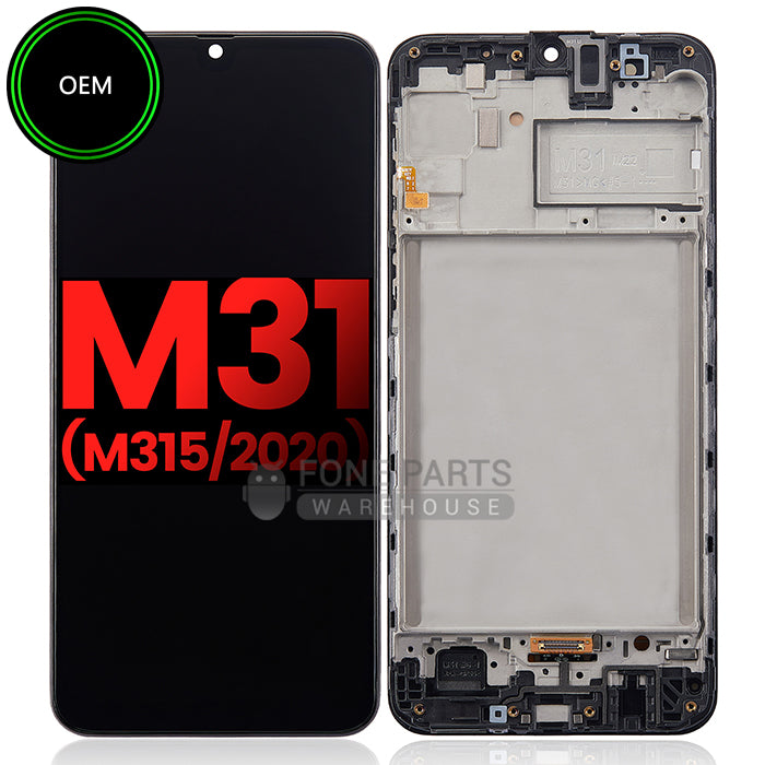 For Galaxy M31 (SM-M315) LCD Screen With Touch Digitizer Assembly and Frame (OEM)