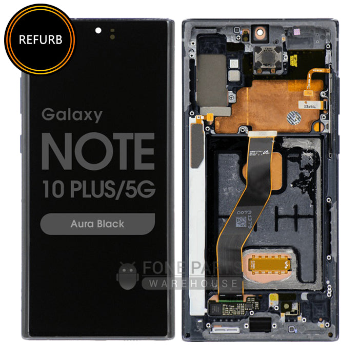 Galaxy Note 10 Plus LCD Screen Digitizer Assembly Refurbished with Frame [Aura Black]