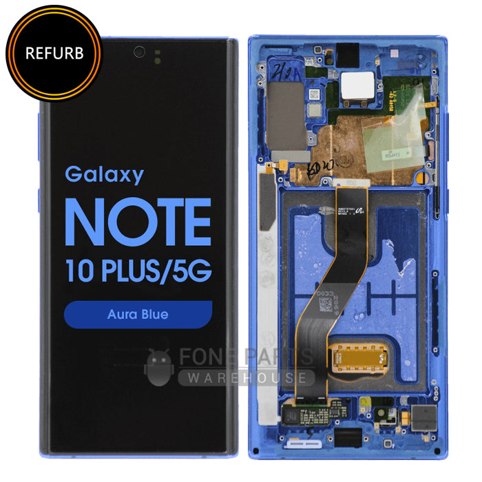 Galaxy Note 10 Plus LCD Screen Digitizer Assembly Refurbished with Frame [Aura Blue]