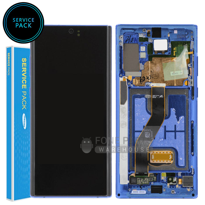 Galaxy Note 10 Plus LCD Screen With Touch Digitizer and Frame (Genuine Service Pack) [Aura Blue]