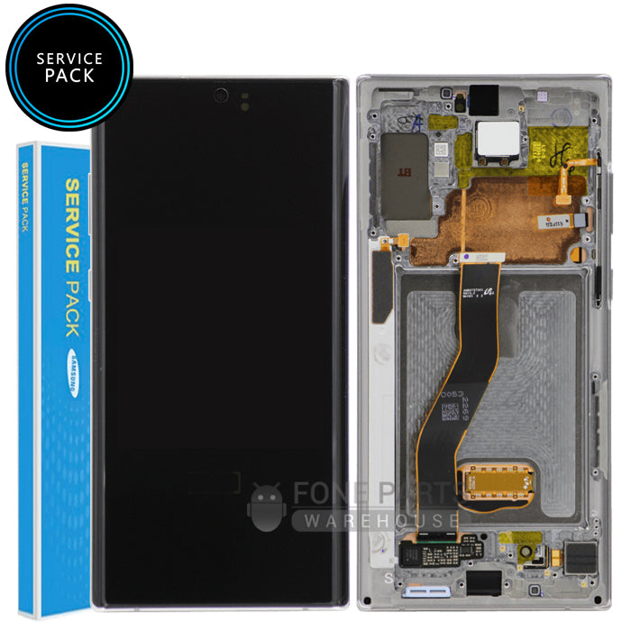 Galaxy Note 10 Plus LCD Screen With Touch Digitizer and Frame (Genuine Service Pack) [Aura Silver]