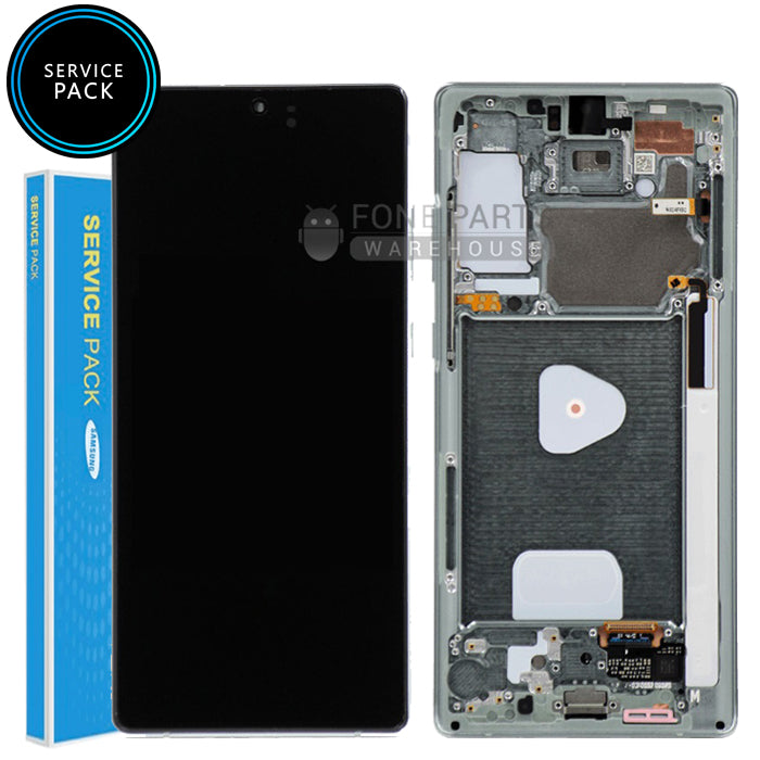 For Galaxy Note 20 (N980/N981) OLED Screen Display with Digitizer Touch Panel and Bezel Frame (Genuine Service Pack) [Mystic Gray]