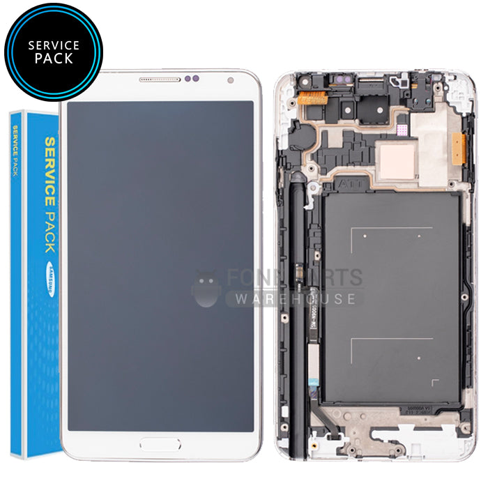 Galaxy Note 3 LCD Screen Digitizer Assembly With Frame Service Pack [White]