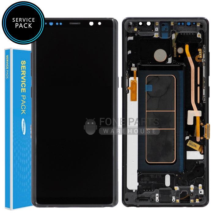 Galaxy Note 8 LCD Screen With Touch Digitizer and Frame (Genuine Service Pack) [Black]