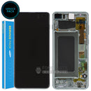 For Galaxy S10 Plus (G975) LCD Screen With Touch Digitizer and Frame (Genuine Service Pack) [Prism Green]