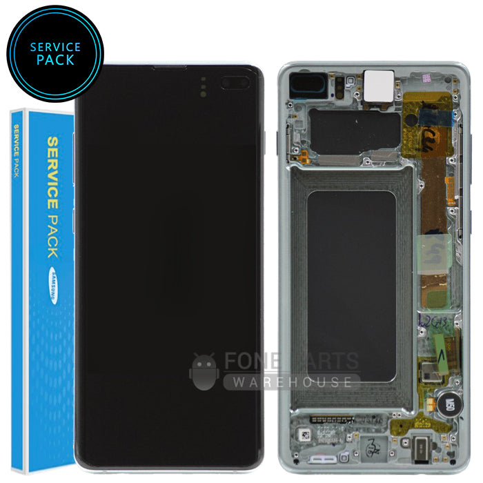 For Galaxy S10 Plus (G975) LCD Screen With Touch Digitizer and Frame (Genuine Service Pack) [Prism Green]