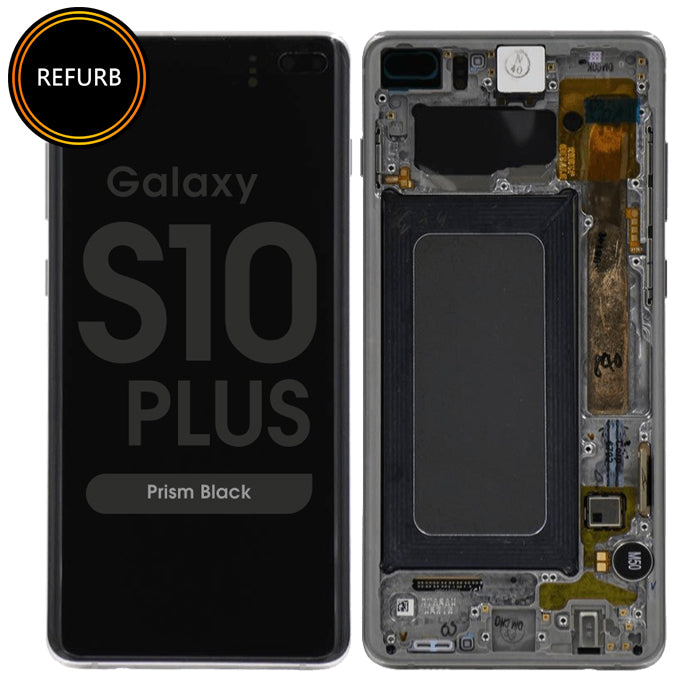 For Galaxy S10 Plus (G975) LCD Screen With Touch Digitizer and With Frame (Original Refurbish) [Prism Black]